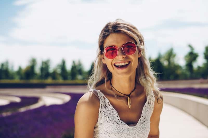 Happy woman with bright white smile